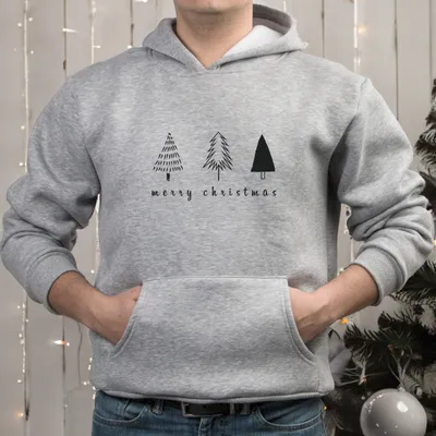 Merry Christmas Design Hooded Sweatshirt