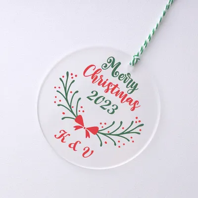 Merry Christmas! Personalized Christmas Ornament with Initials