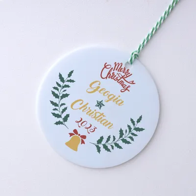 Merry Christmas Personalized Christmas Ornament with Names