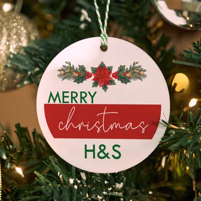 Merry Christmas! Personalized Letter Christmas Ornament