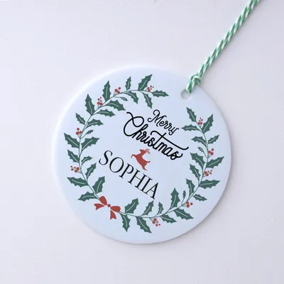 Merry Christmas Personalized Name Christmas Ornament