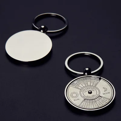 Metal Keychain with 50 Years Calendar