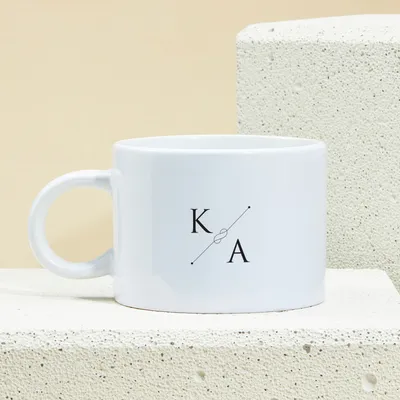 Minimal Design Cup with Letter Customization