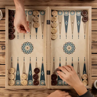 Minimal Design Handmade Modern Wooden Backgammon Set