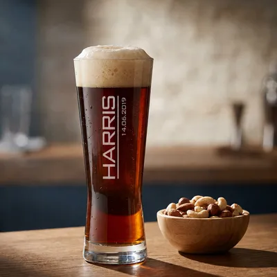 Personalised Prague Beer Glass with Minimalist Design