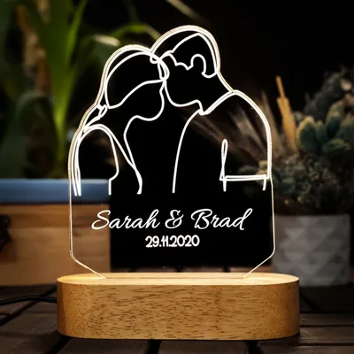 Minimal Design Valentine's Day Gift Personalized 3d Led Lamp