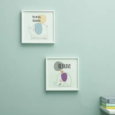 Minimal Elephant Design Frame for Baby Room