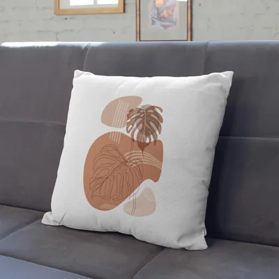 Minimal Gift Pillow with Decorative Leaf Design