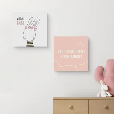 Minimal Rabbit Designed Canvas for Baby Room