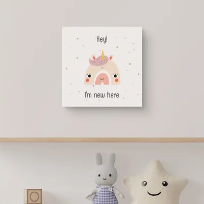 Minimal Unicorn Design Canvas for Baby Room