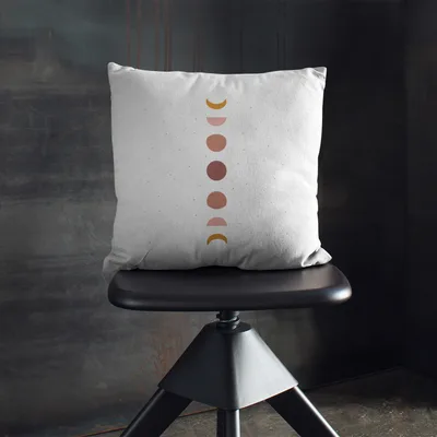 Moon Phases Minimal Design Bohemian Pillow