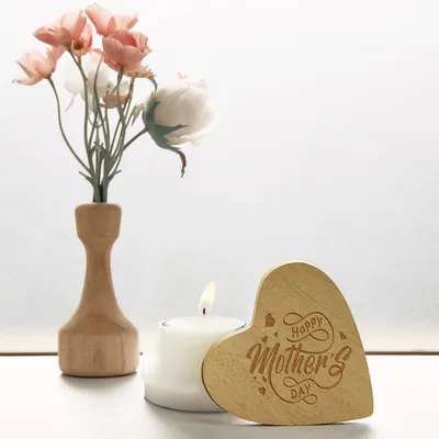 Mother's Day Engraved Wooden Heart Keepsake