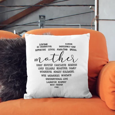 Mother's Day Gifts Loving Mom's Characteristics Heart Design Printed Pillow