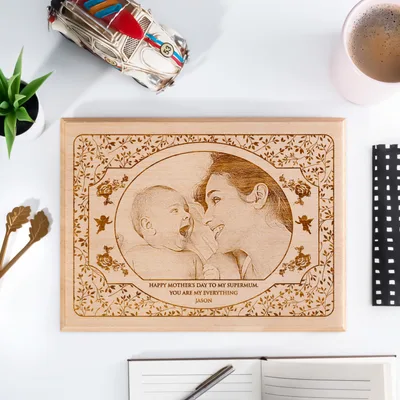 Custom Wooden Photo as Mother's Day Gift for Mom