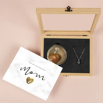 Mother's Day Oyster Pearl Necklace Set with Wooden Box