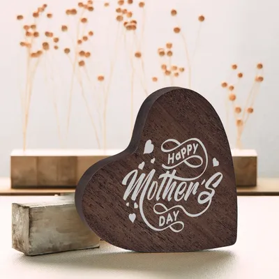 Mother's Day Personalized Wooden Heart Keepsake