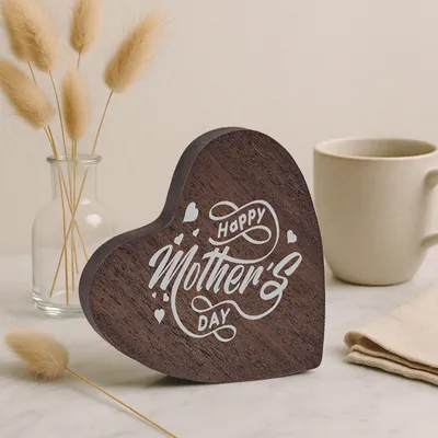 Mother's Day Personalized Wooden Heart Keepsake