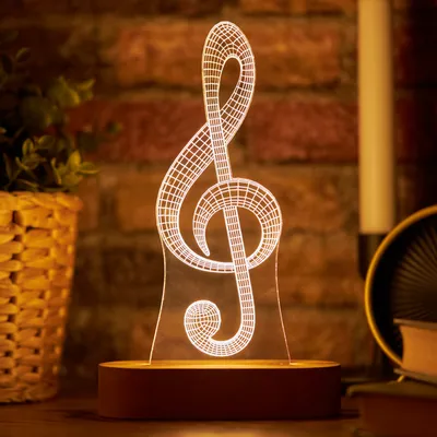 Music Conspet 3D Treble Clef Design LED Lamp
