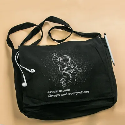 Music Loving Astronaut Designed Messenger Bag
