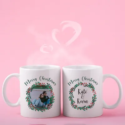 Name and Photo Personalized Ceramic Christmas Mug