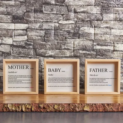 Name Special Father-Mother-Son Designed 3-Piece Concept Mini Table Set