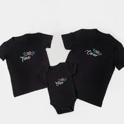 New Year's Eve Custom Name Family Matching T-Shirt Set