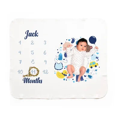 Newborn Baby Boy Gifts Baby Monthly Photo Blanket