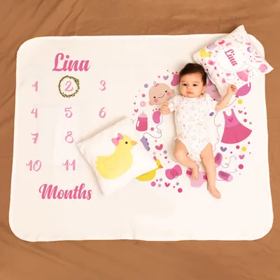 Newborn Baby Girl Baby Birth Gift Monthly Concept Photo Blanket