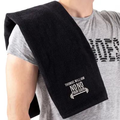 No Pain No Gain Design Personalized Sports Towel With Name