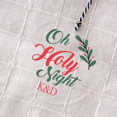 Oh Holy Night! Personalized Christmas Ornament with Initials