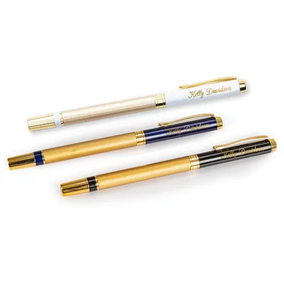 Persoalized Name Printed Gold Roller Pen