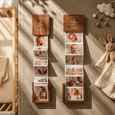 Personalized 1st Birthday Accordion Photo Box Gift