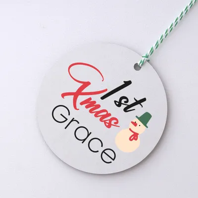 Personalized 1st Christmas MDF Tree Ornament