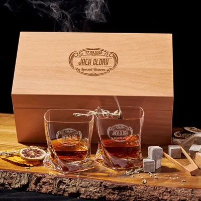 Personalized 2-Piece Whiskey Glass Set