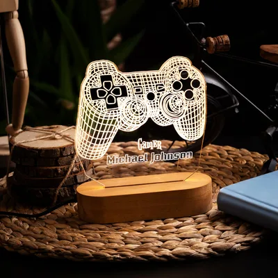 Personalized 3D LED Lamp for Gamers with Controller Design