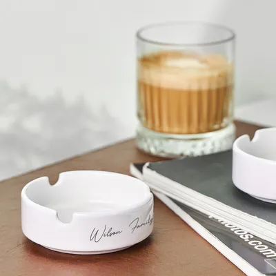 Personalized 4-Piece Ashtray Set for Family Name