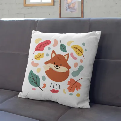 Personalized Adorable Fox Design Pillow for Kids