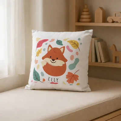 Personalized Adorable Fox Design Pillow for Kids