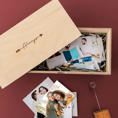 Personalized Always Love Wooden Photo Keepsake Box