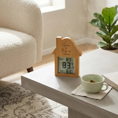 Personalized Bamboo Digital Home Thermometer