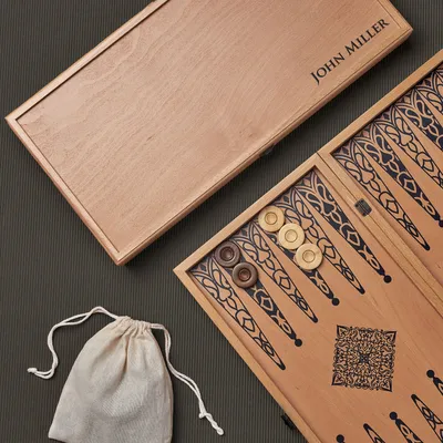 Personalized Beech Wood Backgammon Set