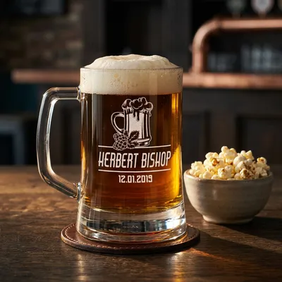 Personalised Engraved Beer Mug – Perfect Gift for Dad or Partner