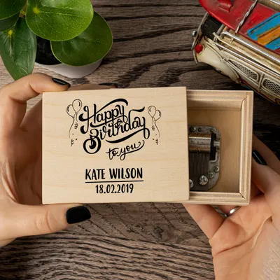 Personalized Birthday Gift Wooden Music Box