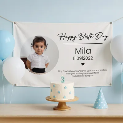 Personalized Birthday Party Poster with Photo and Name