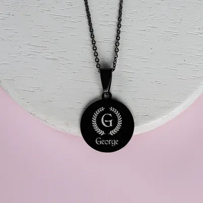 Personalized Black Necklace