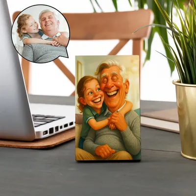 Personalized Caricature Photo Desktop Frame