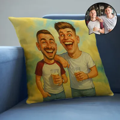Personalized Caricature Photo Pillow