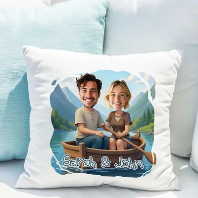 Personalized Cartoon Rowboat Design Pillow Gift