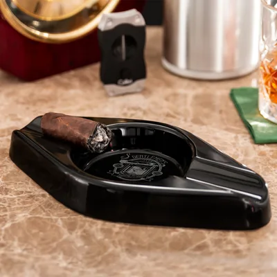 Personalized Ceramic Black Cigar Ashtray