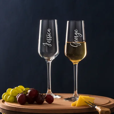 Personalized Champagne Flutes Set for Couples